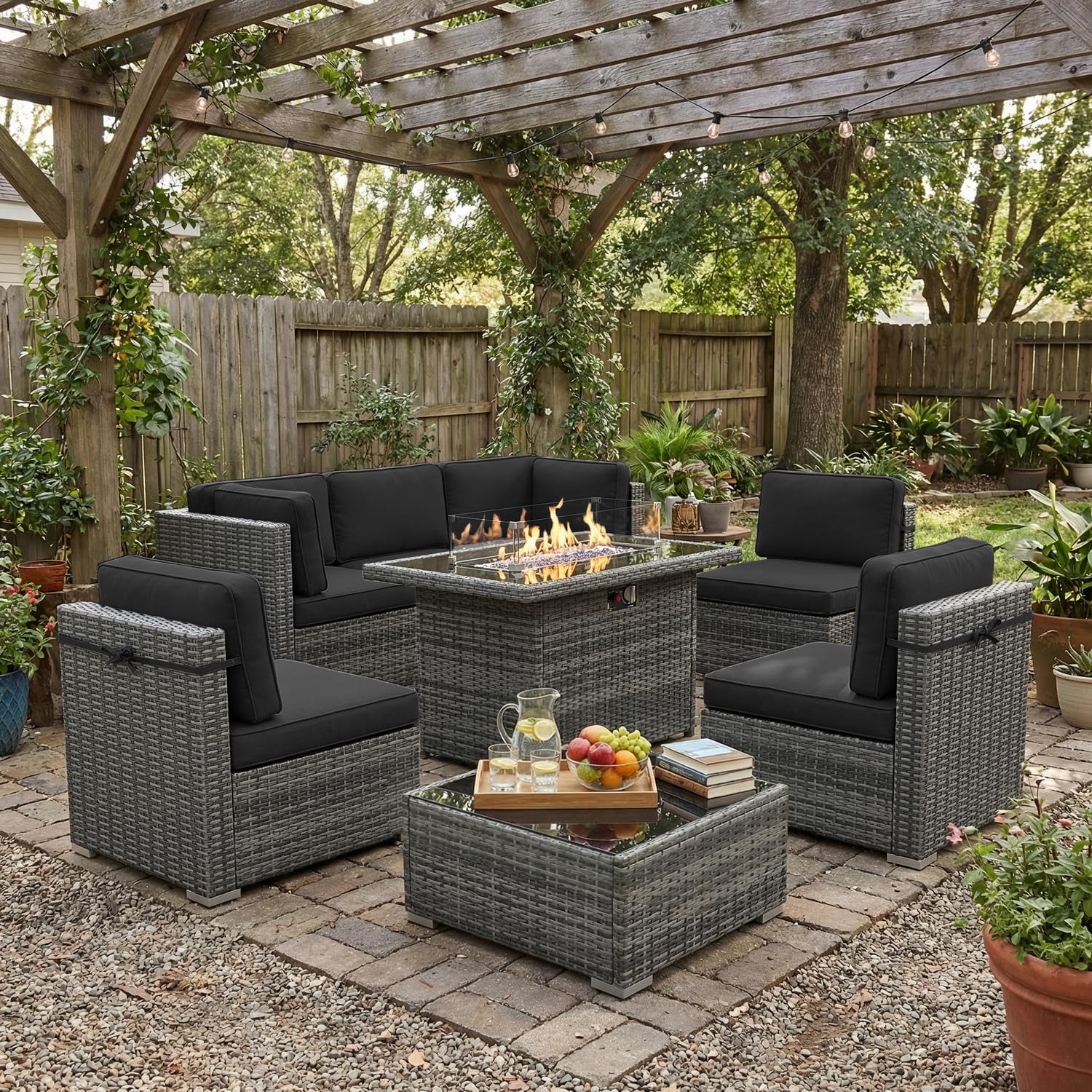 Outdoor Coffee Equipment - 8 Piece Patio Furniture Set with