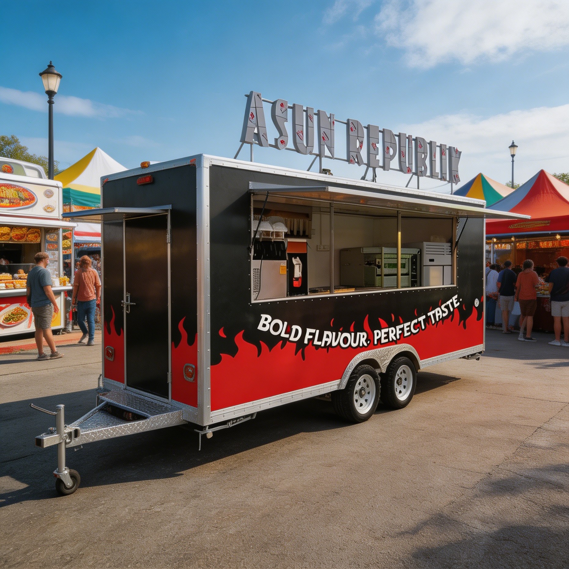 Outdoor Coffee Equipment - Stainless Steel Mobile Food Trailer Fully