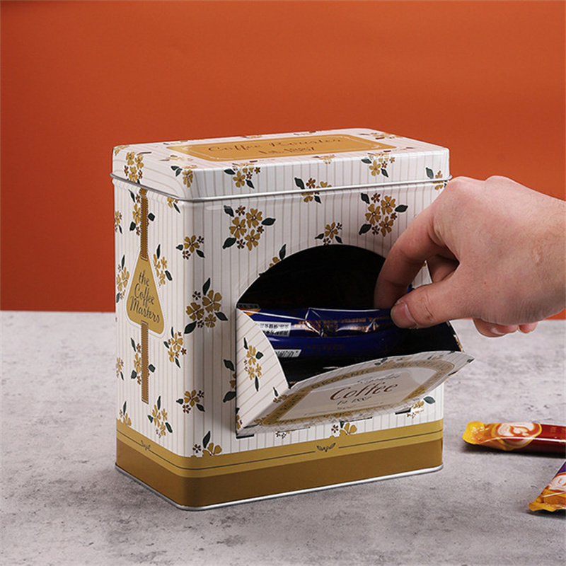 Coffee Equipment Bag - Flowers Square Metal Coffee Tins Can