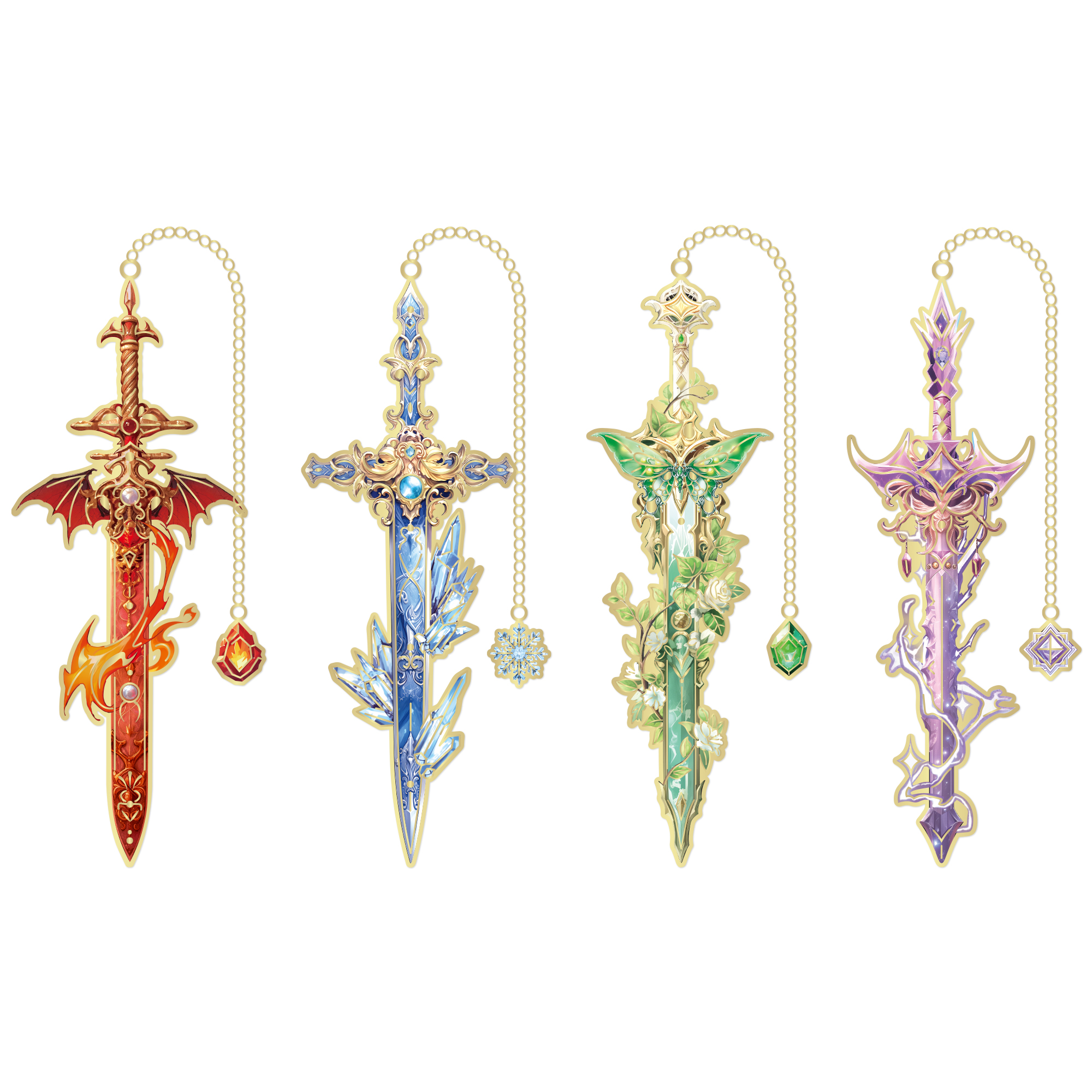 Coffee Shop Equipment - 4pcs Fantasy Sword Bookmarks for Books,