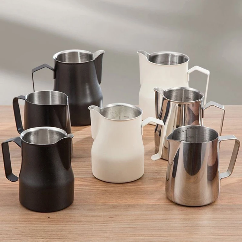 Milk Steaming Pitcher - 304 Stainless Steel Scale Mouth Latte