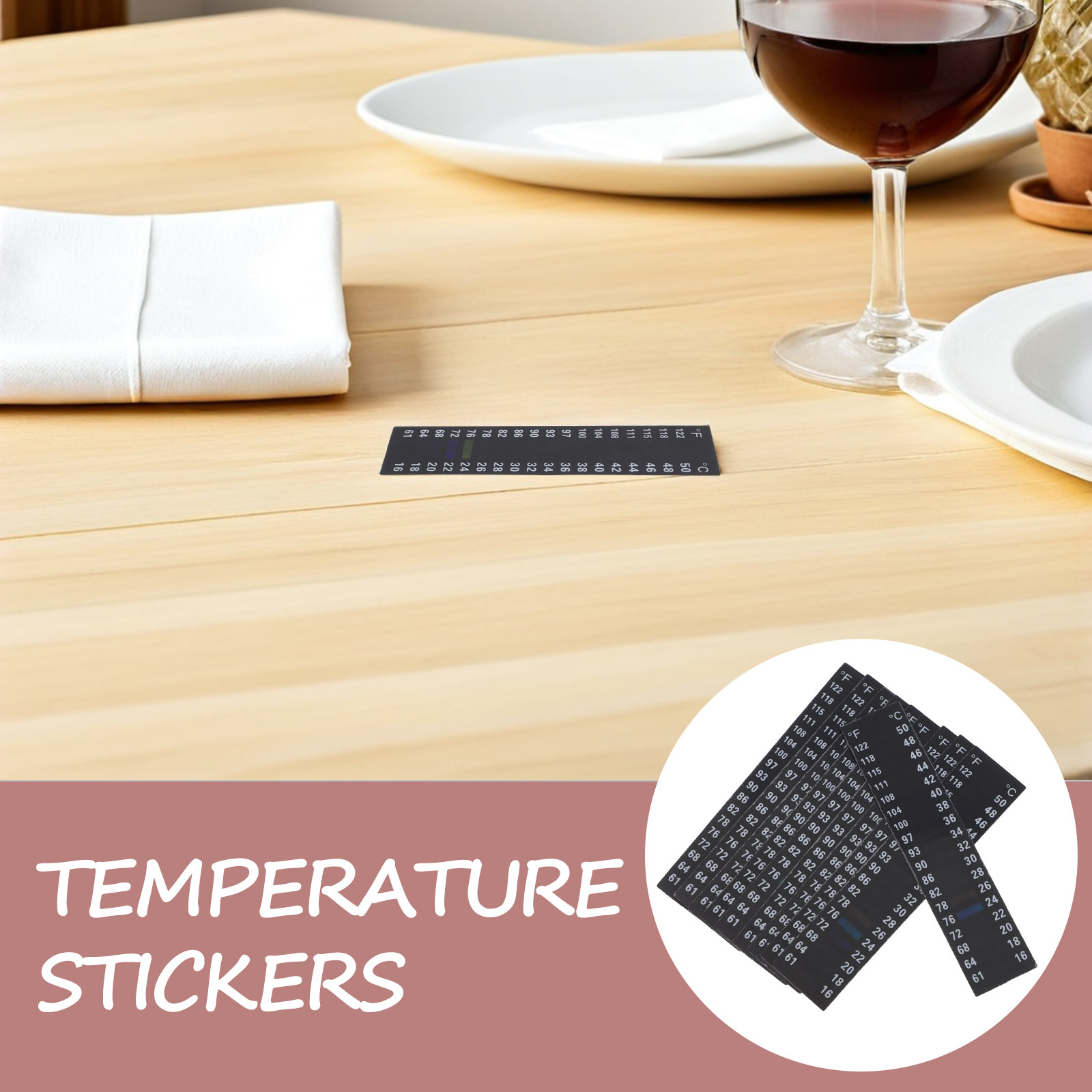10Pcs Liquid Crystal Adhesive  - Temperature Strip Thermometer のレビューと価格